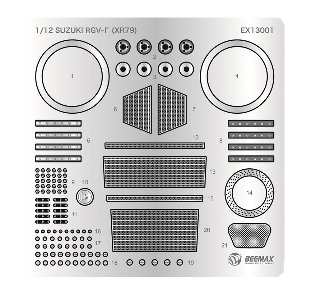 BEEMAX EX13001 1/12 スズキ RGV-Γ (XR79) 1993 WGP500 チャンピオン用ディテールアップパーツ