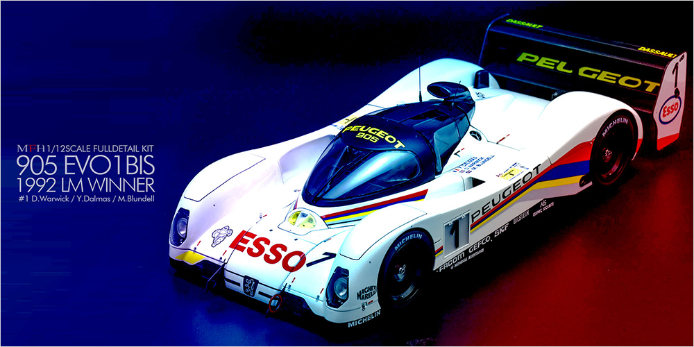 モデルファクトリーヒロ MFH K847 1/12 プジョー 905 Evo1 Bis LM1992